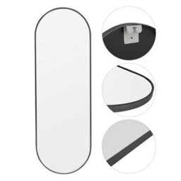 Living And Home Black Oval Wall Mounted Framed Full Length Mirror Dressing Mirror 50 X 160 Cm - thumbnail 3