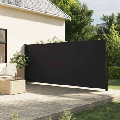Walplus Retractable Side Awning Garden Sun Shade Canopy Gazebo For Back Door, Porch, Patio Black 180X600 Cm - image 1