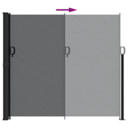 Walplus Retractable Side Awning Garden Sun Shade Canopy Gazebo For Back Door, Porch, Patio Black 180X600 Cm - thumbnail 5