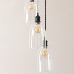 Valuelights Kira Glass Cloche Dome 3 Drop Cluster Matte Black Ceiling Pendant Light - thumbnail 3