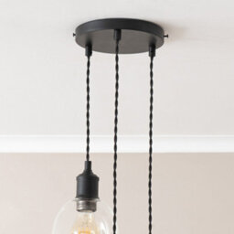 Valuelights Kira Glass Cloche Dome 3 Drop Cluster Matte Black Ceiling Pendant Light - thumbnail 4