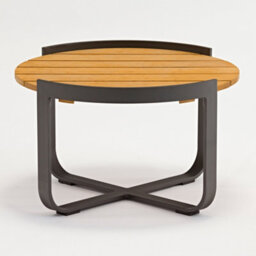 Bloom Coffee Table With Teak Top In Charcoal - thumbnail 3