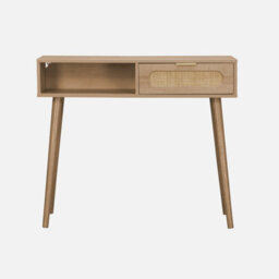 Sweeek - 100Cm Wood And Cane Rattan Console Table Eva Natural 100X29X81 Cm - thumbnail 3