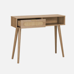Sweeek - 100Cm Wood And Cane Rattan Console Table Eva Natural 100X29X81 Cm - thumbnail 2