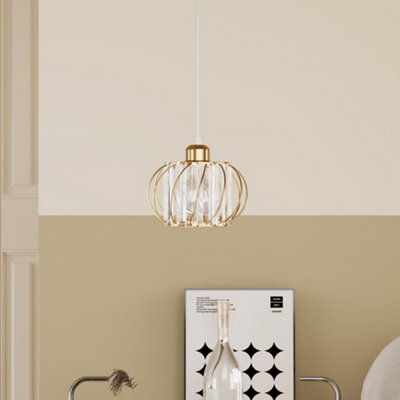 Living And Home Single Lamp Metal Chandelier, Glass Lampshade Classic And Elegant Ceiling Chandelier - image 1