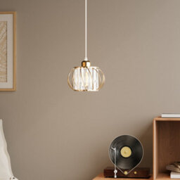 Living And Home Single Lamp Metal Chandelier, Glass Lampshade Classic And Elegant Ceiling Chandelier - thumbnail 2