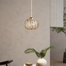 Living And Home Single Lamp Metal Chandelier, Glass Lampshade Classic And Elegant Ceiling Chandelier - thumbnail 4