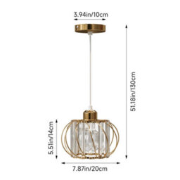 Living And Home Single Lamp Metal Chandelier, Glass Lampshade Classic And Elegant Ceiling Chandelier - thumbnail 9
