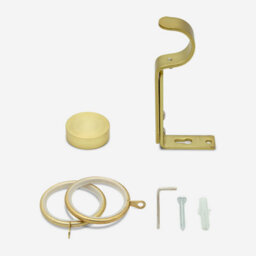 Brushed Gold 28mm Stud Fixed Length Metal Curtain Pole  450Cm - thumbnail 3