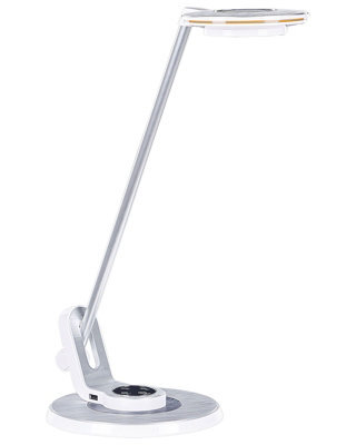 Wyld And Coco Led Desk Lamp Silver - Adjustable Arm, Dimmer, Colour Temperature, Usb Charging - Brushed Aluminium - image 1