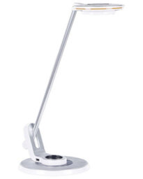 Wyld And Coco Led Desk Lamp Silver - Adjustable Arm, Dimmer, Colour Temperature, Usb Charging - Brushed Aluminium - thumbnail 1