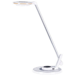 Wyld And Coco Led Desk Lamp Silver - Adjustable Arm, Dimmer, Colour Temperature, Usb Charging - Brushed Aluminium - thumbnail 4