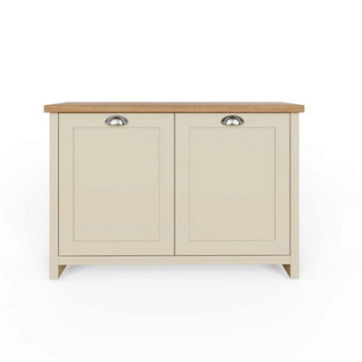 Cream Shoe Storage Sideboard, 4-Shelf Cabinet For Hallway - image 1