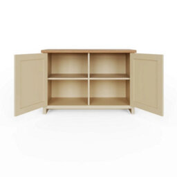 Cream Shoe Storage Sideboard, 4-Shelf Cabinet For Hallway - thumbnail 5
