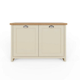 Cream Shoe Storage Sideboard, 4-Shelf Cabinet For Hallway - thumbnail 1