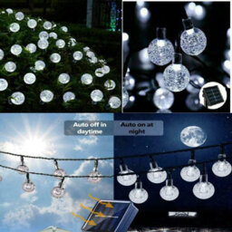 50 Led Solar Power Retro White Bulb 10M Garden String Lights Outdoor - thumbnail 4