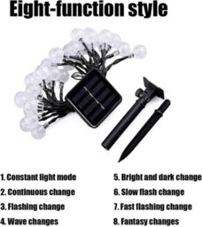 50 Led Solar Power Retro White Bulb 10M Garden String Lights Outdoor - thumbnail 7