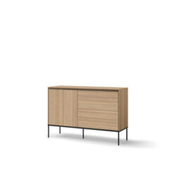 Arte Sleek Oak Linear Sideboard H850mm W1270mm D410mm - Modern Design With Push-To-Open Drawers - thumbnail 1