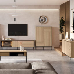 Arte Sleek Oak Linear Sideboard H850mm W1270mm D410mm - Modern Design With Push-To-Open Drawers - thumbnail 4