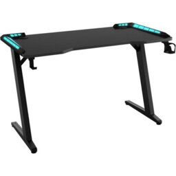 "Keepreaper 44.9"" Gaming Desk Led Lights Cup Holder Z-Shape Steel Frame Computer Desk Table Black For Home Office" - thumbnail 8