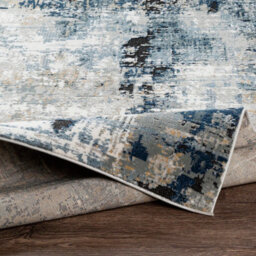 Livabliss Round Jolie-Abstract Blue Grey Beige Black Modern Marble Living Dining Bedroom Rug 160 X 160 Cm Easy Care, Non Shedding - thumbnail 4