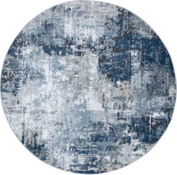 Livabliss Round Jolie-Abstract Blue Grey Beige Black Modern Marble Living Dining Bedroom Rug 160 X 160 Cm Easy Care, Non Shedding - thumbnail 1