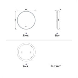 AVER-GROWTH Round Bathroom Led Mirror With Bluetooth 3 Colour Lights Anti-Fog Touch/wall Switch Brightness Memory Wall Mounted Mirror 600mm - thumbnail 8