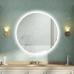 AVER-GROWTH Round Bathroom Led Mirror With Bluetooth 3 Colour Lights Anti-Fog Touch/wall Switch Brightness Memory Wall Mounted Mirror 600mm - thumbnail 1