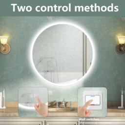 AVER-GROWTH Round Bathroom Led Mirror With Bluetooth 3 Colour Lights Anti-Fog Touch/wall Switch Brightness Memory Wall Mounted Mirror 600mm - thumbnail 6