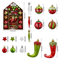 Living And Home 70-Piece Set Of 6Cm Christmas Balls, Christmas Tree Ornaments - thumbnail 9