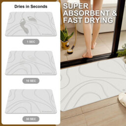 Fino Stone Stone Bath Mat Diatomaceous Earth Shower Mat Non-Slip Super Absorbent Diatomite Stone Mats For Bathroom Floor Quick-Drying - thumbnail 4
