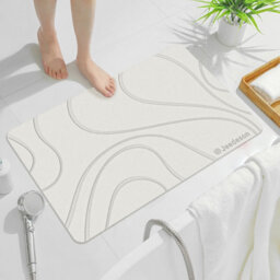 Fino Stone Stone Bath Mat Diatomaceous Earth Shower Mat Non-Slip Super Absorbent Diatomite Stone Mats For Bathroom Floor Quick-Drying