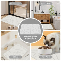 Fino Stone Stone Bath Mat Diatomaceous Earth Shower Mat Non-Slip Super Absorbent Diatomite Stone Mats For Bathroom Floor Quick-Drying - thumbnail 3