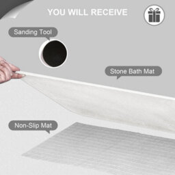 Fino Stone Stone Bath Mat Diatomaceous Earth Shower Mat Non-Slip Super Absorbent Diatomite Stone Mats For Bathroom Floor Quick-Drying - thumbnail 2