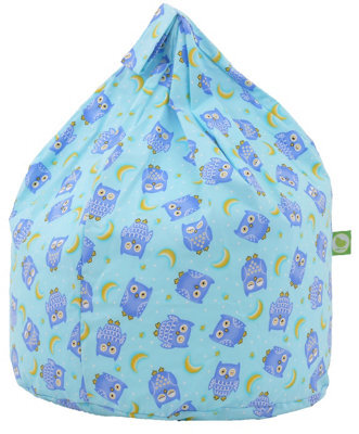 Bean Lazy Cotton Blue Owl Bean Bag Large Size