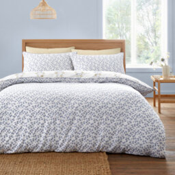 Bianca Eloise Floral 230 Thread Count Cotton Reversible Duvet Cover Set With Pillowcase Blue - thumbnail 2