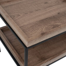 Pacific Lifestyle Gallery Natural Wood Veneer And Black Metal Coffee Table - thumbnail 6