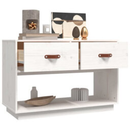 Berkfield Classic Tv Cabinet White 90X40X60 Cm Solid Wood Pine - thumbnail 5