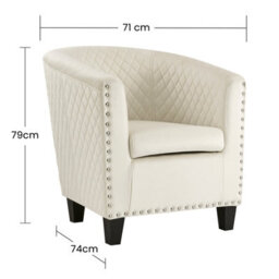 Bravich Stilo Tub Chair - Velvet Cream - thumbnail 6