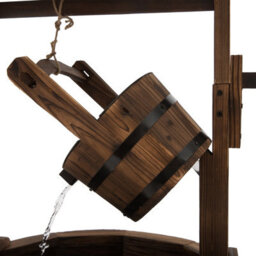 Outsunny Wood Garden Wishing Well Fountain Barrel Waterfall With Pump For Garden - thumbnail 9