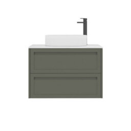 Royal Bathrooms Royal Bathroom Elmore 800mm Matt Green Wall Mounted Countertop Bathroom Vanity Unit 2 Drawer With Lyon Basin - thumbnail 7