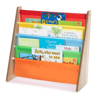 Livivo Rainbow Childrens Bookcase With 4 Sling Shelves - image 1