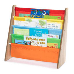 Livivo Rainbow Childrens Bookcase With 4 Sling Shelves - thumbnail 1