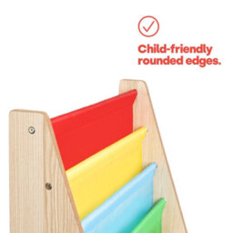 Livivo Rainbow Childrens Bookcase With 4 Sling Shelves - thumbnail 4