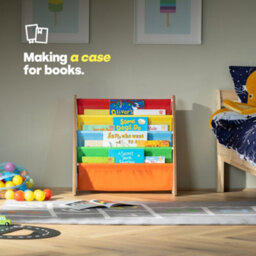 Livivo Rainbow Childrens Bookcase With 4 Sling Shelves - thumbnail 2