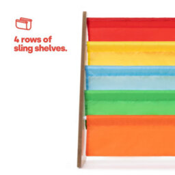 Livivo Rainbow Childrens Bookcase With 4 Sling Shelves - thumbnail 3