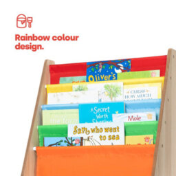 Livivo Rainbow Childrens Bookcase With 4 Sling Shelves - thumbnail 6