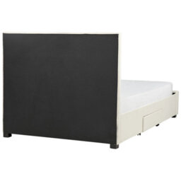 Beliani Bed With Storage Drawers Velvet Lievin 140 X 200 Cm (Eu Double) Light Beige - thumbnail 8