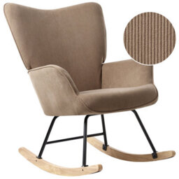 Beliani Rocking Chair Arset Corduroy Taupe