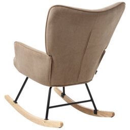 Beliani Rocking Chair Arset Corduroy Taupe - thumbnail 7